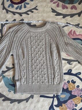 Women’s Cable Knit Crewneck Sweater - Taupe